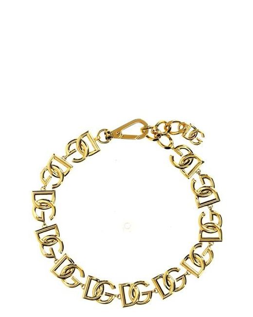 Dolce & Gabbana Metallic 'dg' Necklace