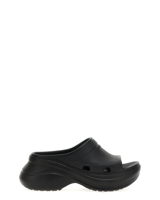 Balenciaga Black 'pool Crocs' Sandals