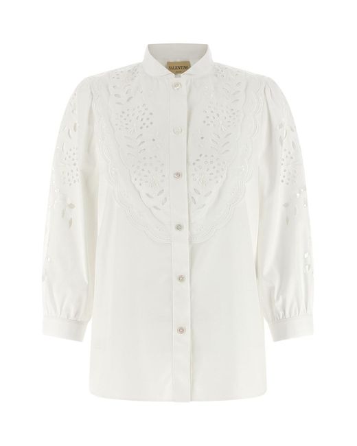 Valentino Garavani White Shirt Embroidered Sangallo