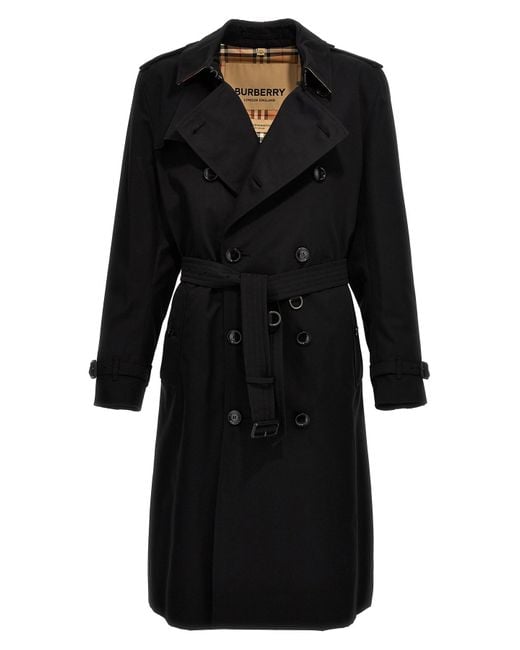 Burberry Black Heritage Kensington Coats, Trench Coats for men