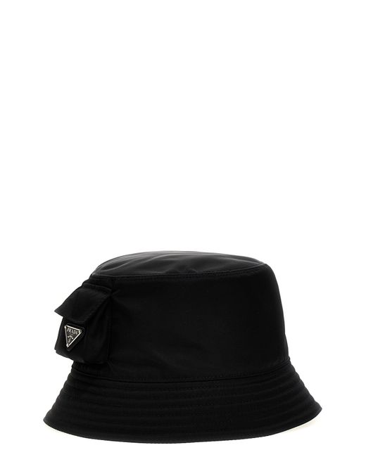 Prada Black Re-nylon Bucket Hat Pockets for men