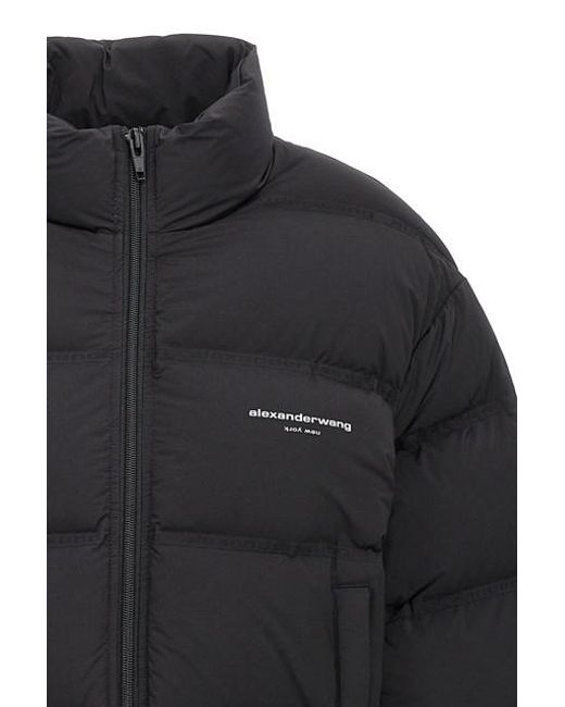 Piumino 'Jacquard Channel Cropped Puffer' di Alexander Wang in Black
