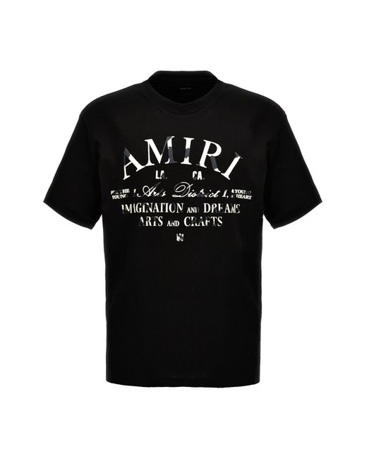 Amiri Black 'distressed Arts District' T-shirt for men