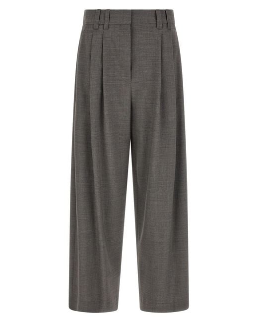 Brunello Cucinelli Gray Wide Range Of Trousers