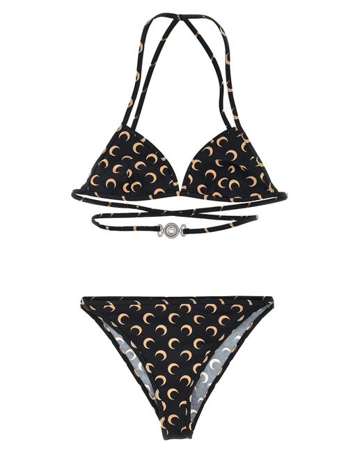 MARINE SERRE Black 'Active Jersey' Bikini Set