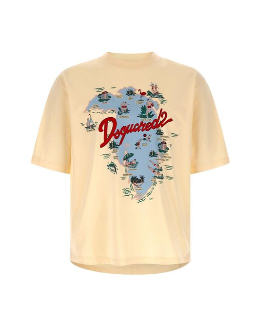 DSquared² White Printed T-shirt for men