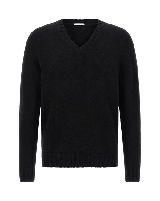 Oliver Lattughi Black Cashmere V-sweater for men