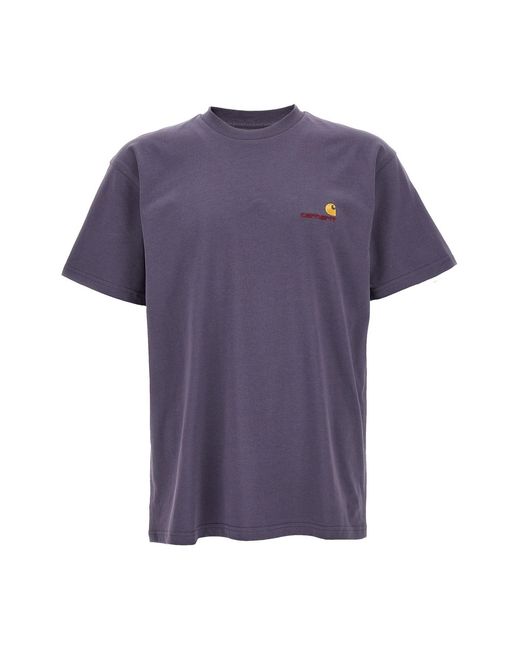 Carhartt Purple 'american Script' T-shirt for men