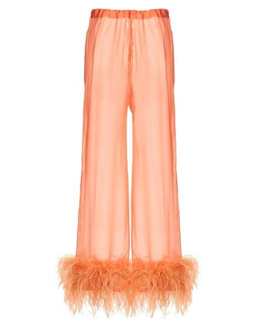 Pantalone seta piume di Oseree in Orange