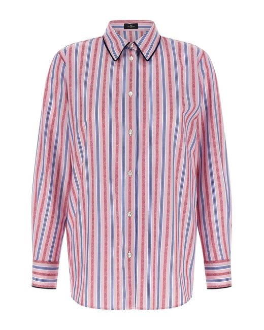 Etro Red Fil Coupé Shirt