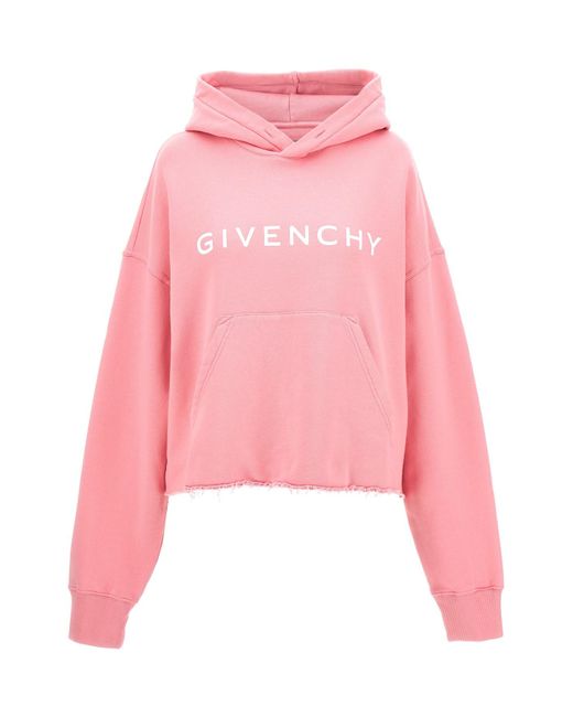 Givenchy Pink Kapuzenpullover Mit Verkürztem Logo