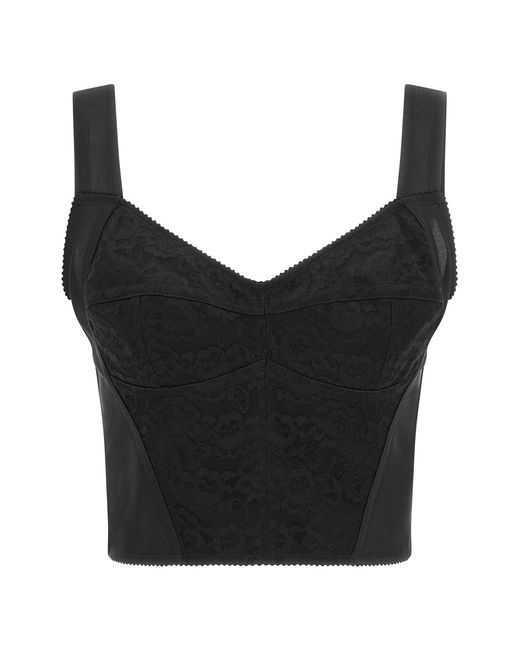 Dolce & Gabbana Black 'corsetteria' Bustier Top
