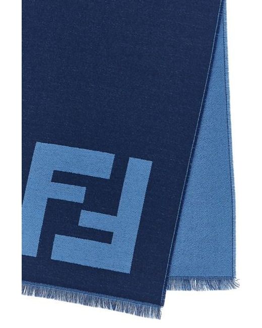Ff Macro Scarf Sciarpe Blu-Uomo di Fendi in Blue da Uomo