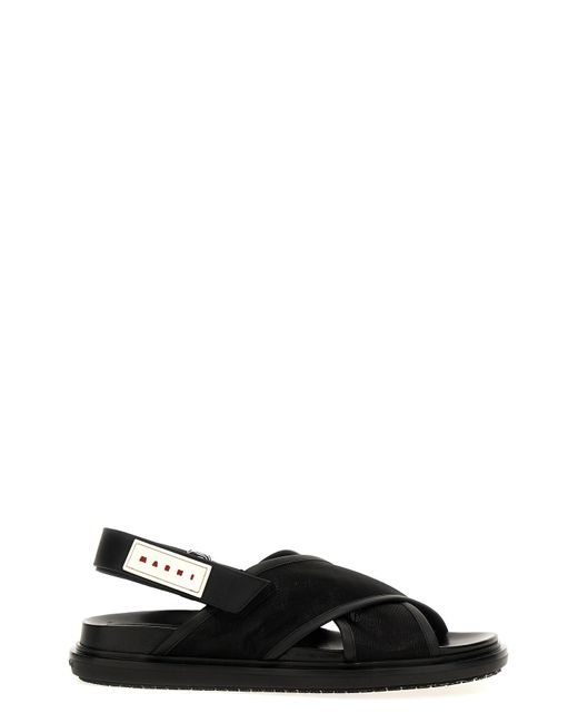 Marni Black 'fussbet' Sandals