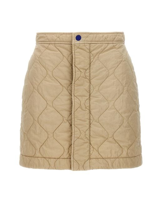 Burberry Natural Quilted Nylon Skirt