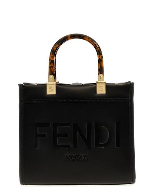 Fendi Black ' Sunshine Small' Shopping Bag