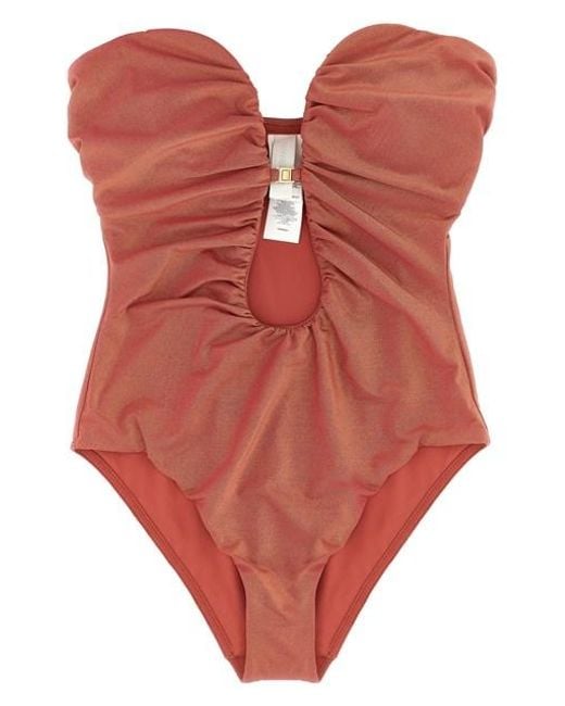 Zimmermann Red 'rhiannon Deep Plunge' One-piece Swimsuit