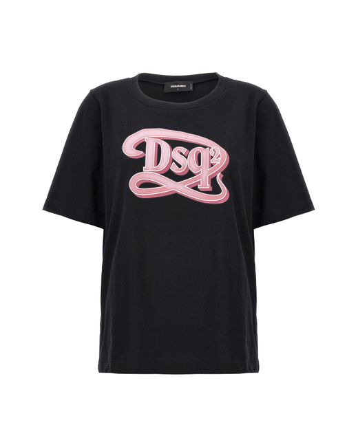 DSquared² Black Logo Print T-shirt