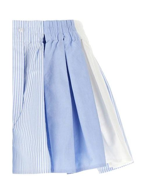 Short 'Pleated Boxer' di Alexander Wang in Blue