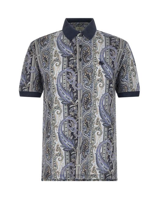 Etro Black 'arnica Paisley' Polo Shirt for men