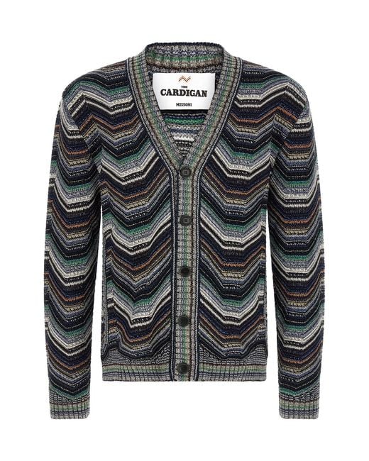 Missoni Black Zigzag Cardigan for men
