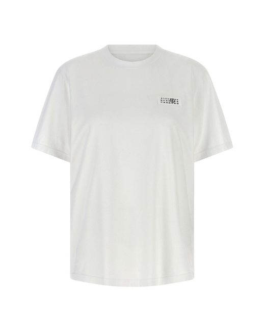 MM6 by Maison Margiela White 'numeric Signature Mm6' T-shirt