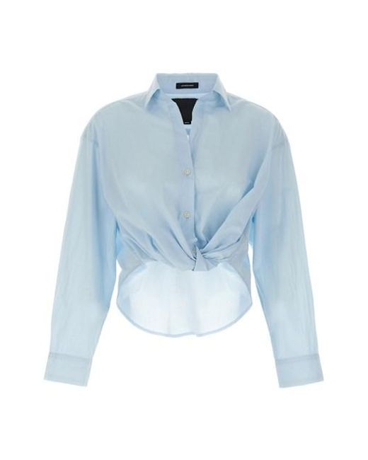 Camicia 'Twisted Front' di R13 in Blue