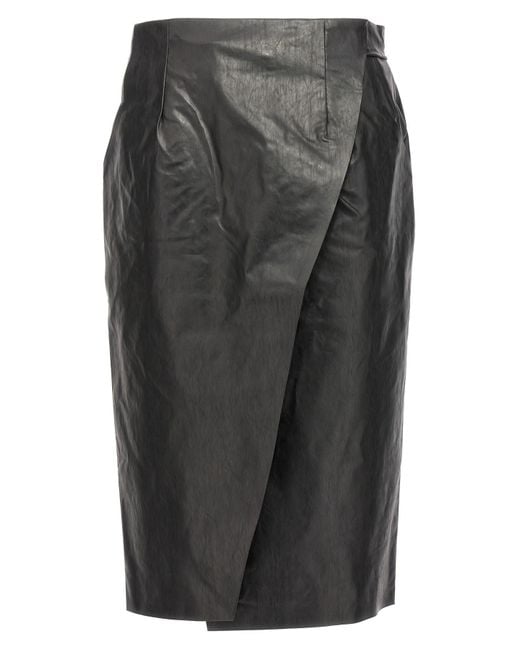 Kassl Gray 'wrap Skirt Oil' Skirt