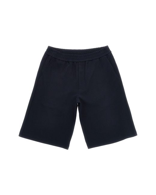 Moncler Blue Tricolor Bermuda Shorts for men