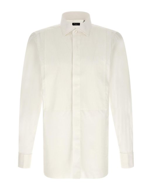 Finamore 1925 White 'napoli Classic Tuxedo' Shirt for men