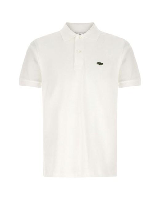 Polo Patch Logo di Lacoste in White da Uomo