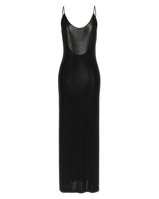 Saint Laurent Black 'cassandre' Chain Dress