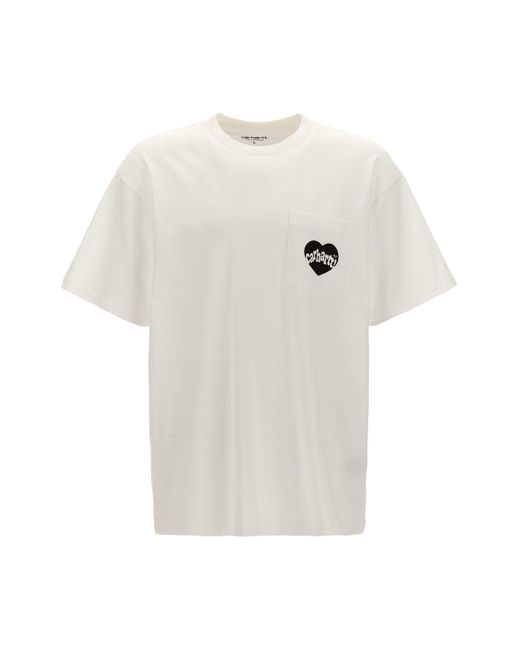 Carhartt T-Shirt "Amour Pocket" in White für Herren