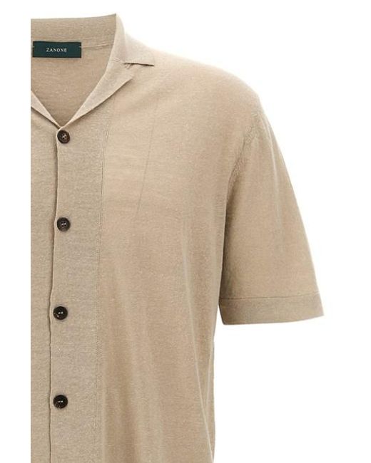Camicia lino di Zanone in Natural da Uomo