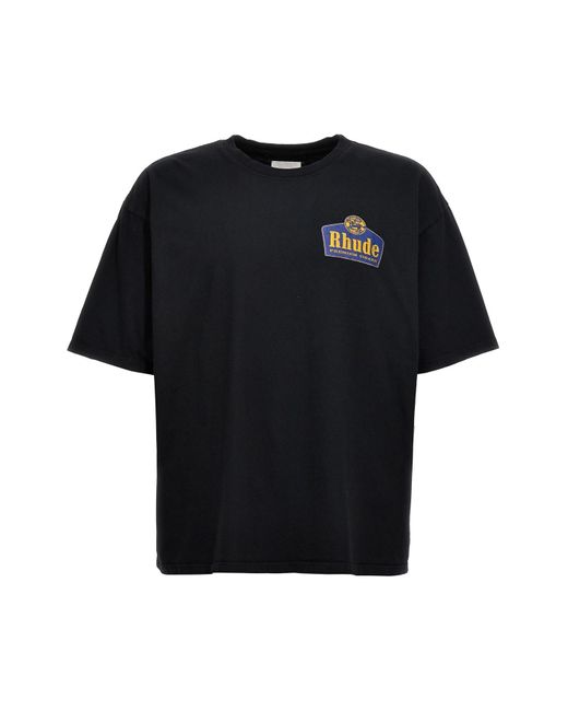 Rhude Black 'grand Cru' T-shirt for men