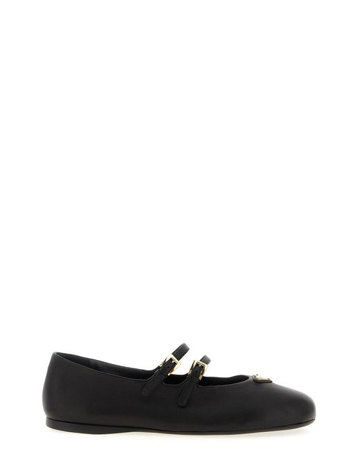 Prada Black Leather Ballerinas