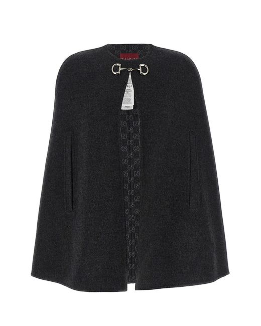Gucci Black 'morsetto' Cape