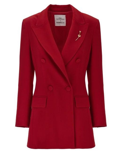 Blazer capsule Emily Ratajkowski x di Marella in Red