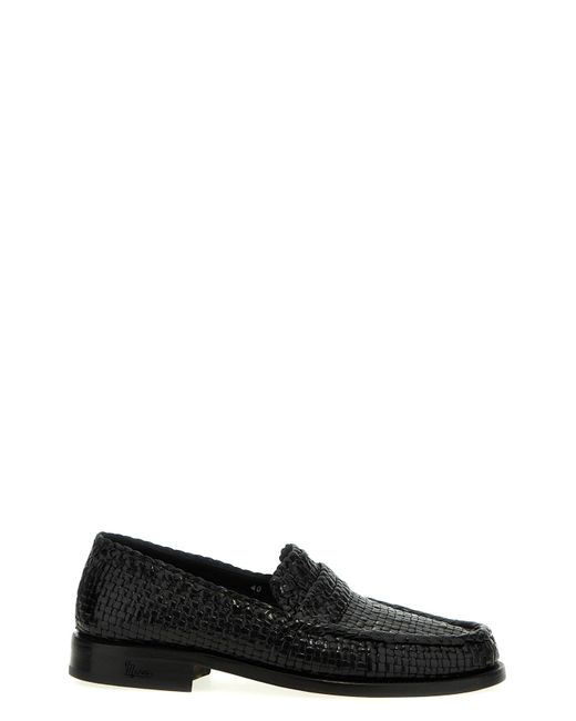 Marni Black Braided Leather Loafers for men