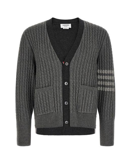 Thom Browne Black 2-in-1 Trompe L'œil Cardigan for men