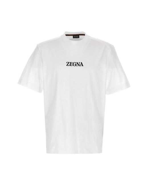 T-shirt logo di Zegna in White da Uomo