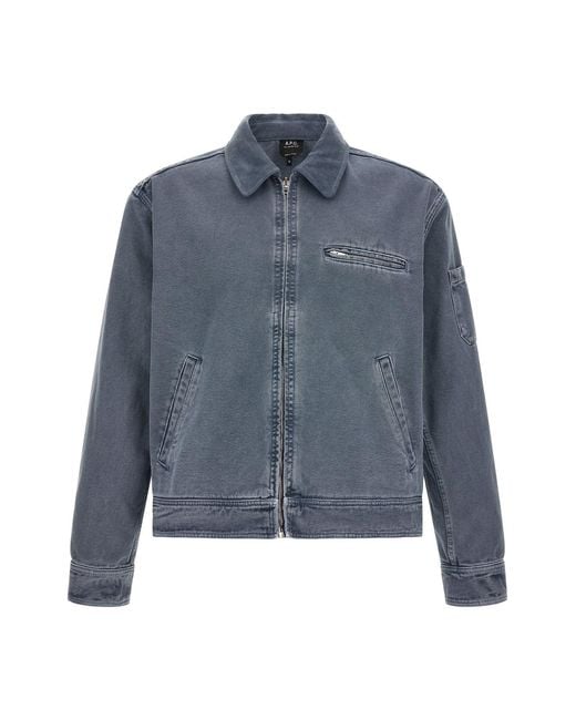 A.P.C. Blue 'alexis' Jacket for men