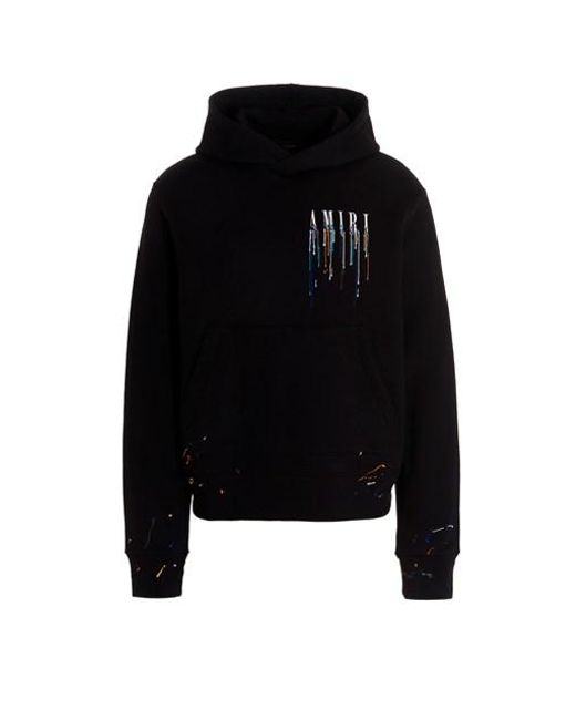 Amiri Cotton 'paint Drip Core Logo' Hoodie in Black for Men Lyst