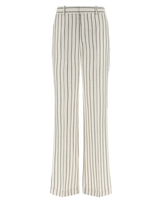 Balmain White Striped Pants