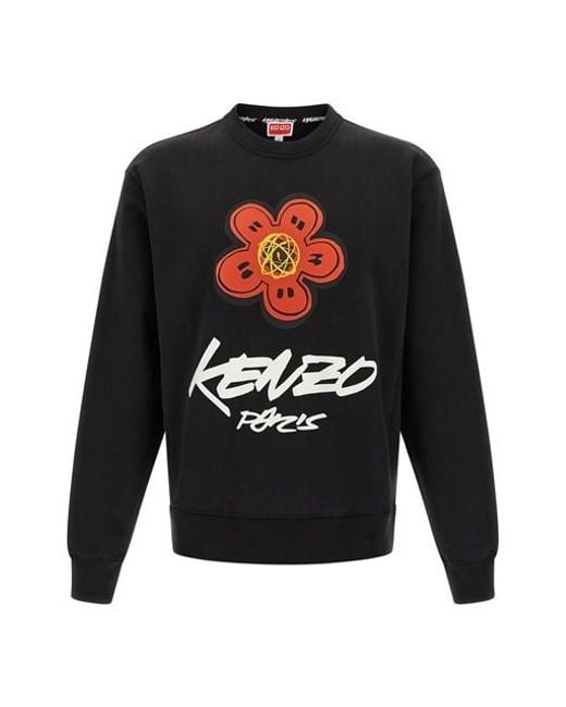 KENZO Men's Black Logo Print Sweatshirt