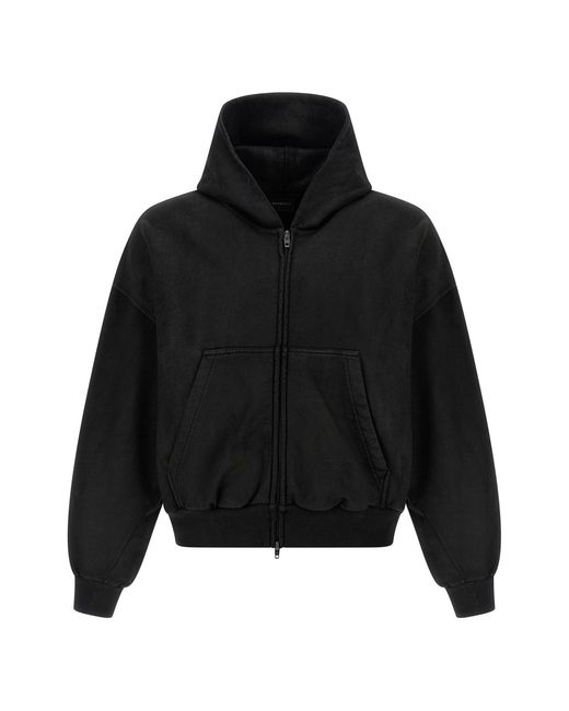 Balenciaga Black Cropped Hoodie for men