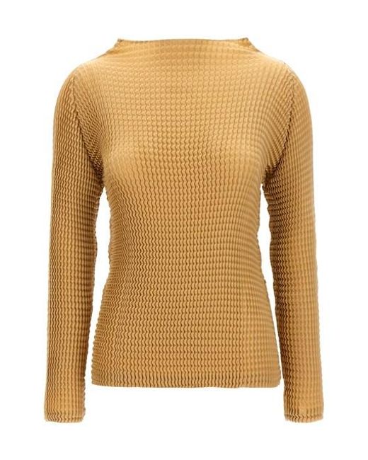 Blusa 'Suede Like Pleats' di Issey Miyake in Brown