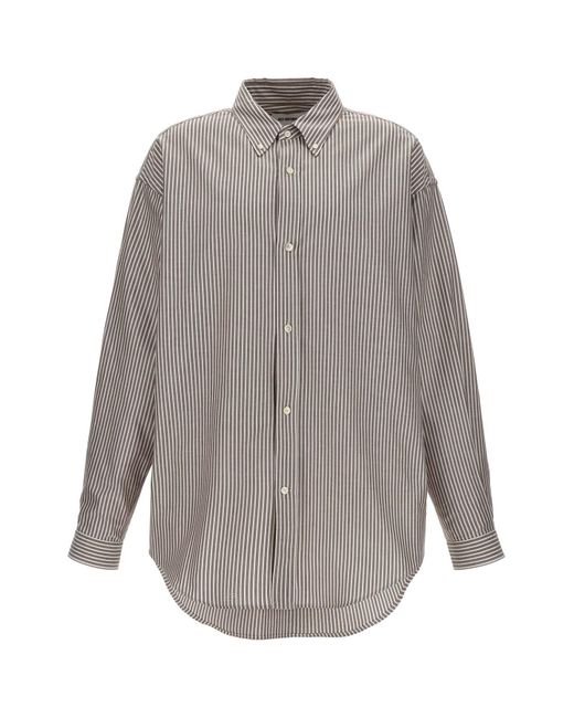 Hed Mayner Gray 'pinstripe Oxford' Shirt for men