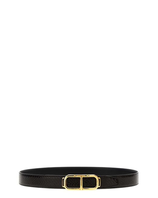 Tom Ford Black Logo Reversible Belt for men