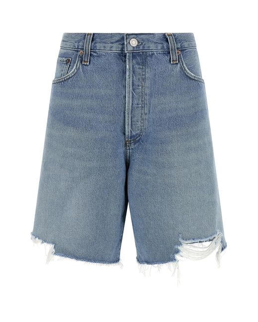 Agolde Blue 'indra' Bermuda Shorts
